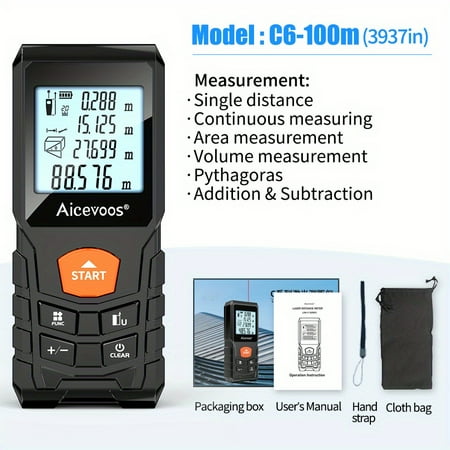 Aicevoos Digital Laser Rangefinder 50M 70M 100M 120M Laser Distance Meter Trena Laser Tape Measure Roulette Range Finder
Aicevoos Digital Laser Rangefinder 50M 70M 100M 120M Laser Distance Meter Trena Laser Tape Measure Roulette Range Finder