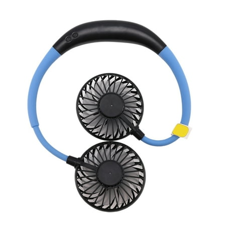 Personal Hand Free Small Fan Rechargeable Mini Portable Soft Silicone Fan with Colorful Lights Two Fans Hanging Around the Neck for Sport(Black+Blue)
Personal Hand Free Small Fan Rechargeable Mini Portable Soft Silicone Fan with Colorful Lights Two Fans Hanging Around the Neck for Sport(Black+Blue)