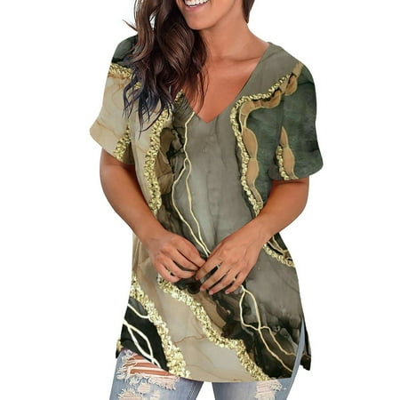 Fnochy Women s Scrub Tops Clearance Short Sleeve Fashion Printed Blouse V-neck Loose T-shirt Tops
Fnochy Women s Scrub Tops Clearance Short Sleeve Fashion Printed Blouse V-neck Loose T-shirt Tops