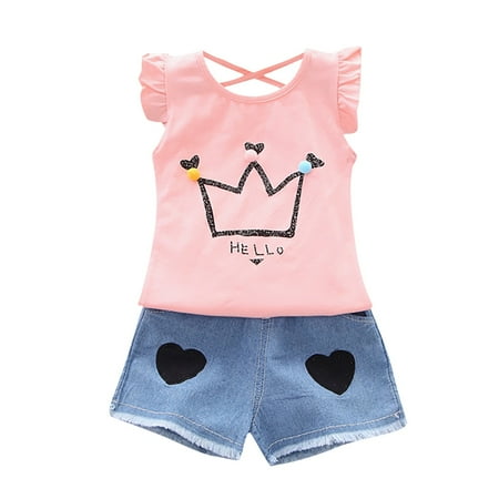 Rovga Outfits For Toddler Girls Baby Outfits Cartoon Print Short Sleeve Tops Printed Shorts 2Pcs Clothes Set
Rovga Outfits For Toddler Girls Baby Outfits Cartoon Print Short Sleeve Tops Printed Shorts 2Pcs Clothes Set