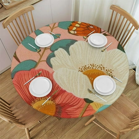 nygtbtfer Round Fitted Tablecloth with Elastic Edge Oil Proof Table Cover Cute Flower Retro Table Cloth Fits Round Tables for Dinner Outdoor Picnic Spring Daisy 54-58
nygtbtfer Round Fitted Tablecloth with Elastic Edge Oil Proof Table Cover Cute Flower Retro Table Cloth Fits Round Tables for Dinner Outdoor Picnic Spring Daisy 54-58