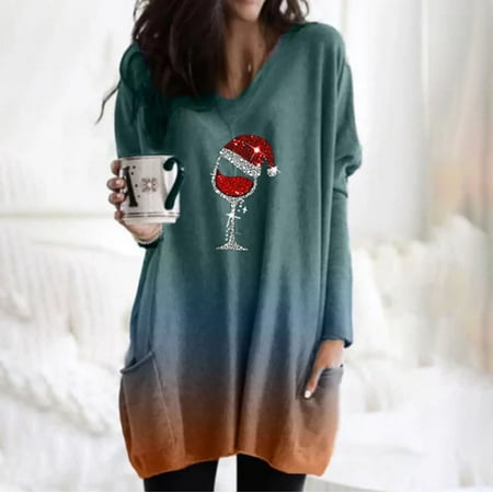 Long Sleeve Blouses for Women Christmas V Neck Wine Glasses Print Loose Tie Dye Shirts Plus Size Gradient Tops Fashion Casual Comfy Long Sleeve Fall Winter Blouse Tops
Long Sleeve Blouses for Women Christmas V Neck Wine Glasses Print Loose Tie Dye Shirts Plus Size Gradient Tops Fashion Casual Comfy Long Sleeve Fall Winter Blouse Tops