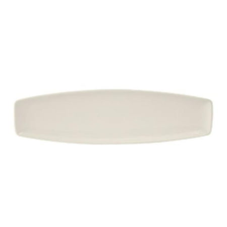 Tuxton AMU-551 Vitrified China Rectangular Plate Pearl White - 14 x 4 x 0.75 in. - 1 Dozen