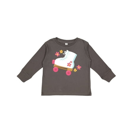 Inktastic Roller Skate Flowers Gift Toddler Toddler Girl Long Sleeve T-Shirt