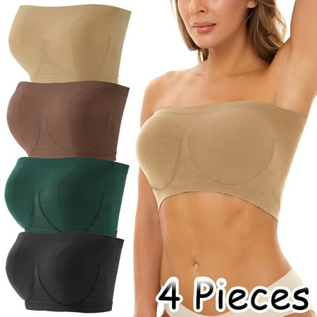 Ykohkofe 4 Pieces Sports Bras For Women Plus Size Strapless Bra Bandeau Tube Padded Top Stretchy Yoga Fitness Bra
Ykohkofe 4 Pieces Sports Bras For Women Plus Size Strapless Bra Bandeau Tube Padded Top Stretchy Yoga Fitness Bra