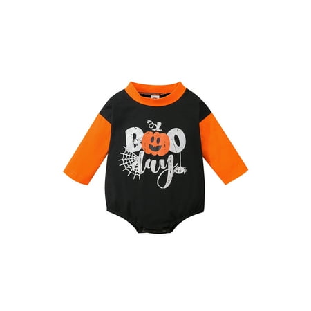 Biekopu Newborn Long Sleeve Romper Halloween Pumpkin Letter Spider Web Printed Round Neck Snap Crotch Loose Fit Triangle Bodysuit
Biekopu Newborn Long Sleeve Romper Halloween Pumpkin Letter Spider Web Printed Round Neck Snap Crotch Loose Fit Triangle Bodysuit