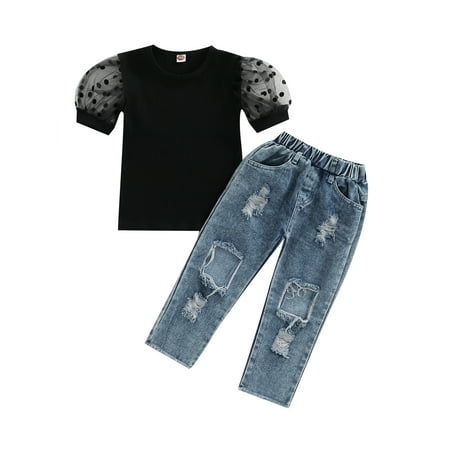 IZhansean Toddler Baby Girl 2Pcs Outfits Kids Puff Long Sleeve T-shrit Top+Denim Ripped Long Pants Jeans Clothes Black 2-3 Years
IZhansean Toddler Baby Girl 2Pcs Outfits Kids Puff Long Sleeve T-shrit Top+Denim Ripped Long Pants Jeans Clothes Black 2-3 Years