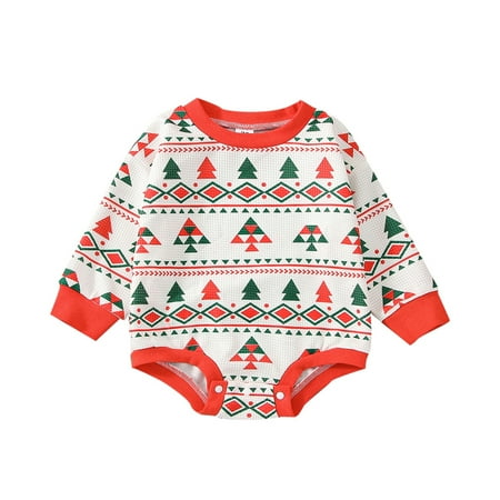 Sunisery Infant Baby Girls Boys Christmas Romper Christmas Tree Print Long Sleeves O-Neck Jumpsuit Clothes
Sunisery Infant Baby Girls Boys Christmas Romper Christmas Tree Print Long Sleeves O-Neck Jumpsuit Clothes
