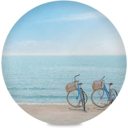 SKYSONIC Bicycle Beach Round Placemats for Dining Table Non-Slip Heat-Resistant Polyester Table Mats Set of 1 Washable Table Mats for Kitchen Dining Table Decoration (786)
SKYSONIC Bicycle Beach Round Placemats for Dining Table Non-Slip Heat-Resistant Polyester Table Mats Set of 1 Washable Table Mats for Kitchen Dining Table Decoration (786)