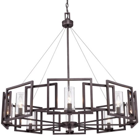 Beaumont Lane 8 Light Clear Glass Chandelier in Gunmetal Bronze
