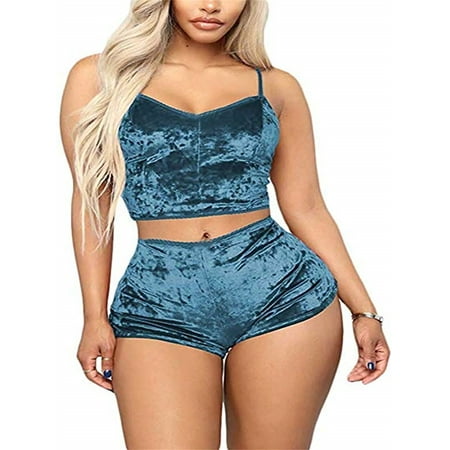 Gureui 2PCS Women s Velvet Lingerie Set Solid Color Shoulder Straps Adjustable Sling Crop Top + Short Elastic Band Pants Slim Fit Summer Sleepwear Set
Gureui 2PCS Women s Velvet Lingerie Set Solid Color Shoulder Straps Adjustable Sling Crop Top + Short Elastic Band Pants Slim Fit Summer Sleepwear Set