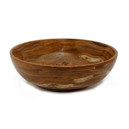 Marble Crafter BW20-SB 12 in. Laurus Bowl Saffron Brown Onyx