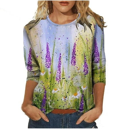 Ziloco Women s Pullover Bottom Floral Print Crew Neck Top Long Sleeve Crew Neck Top/Shirt long sleeve maternity dress sheer tops for women Purple S
Ziloco Women s Pullover Bottom Floral Print Crew Neck Top Long Sleeve Crew Neck Top/Shirt long sleeve maternity dress sheer tops for women Purple S