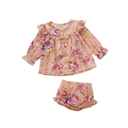 Canrulo Infant Baby Girl Floral Clothes Long Sleeve Flower Tops Bloomers Shorts 2PCS Autumn Outfits Pink 18-24 Months
Canrulo Infant Baby Girl Floral Clothes Long Sleeve Flower Tops Bloomers Shorts 2PCS Autumn Outfits Pink 18-24 Months