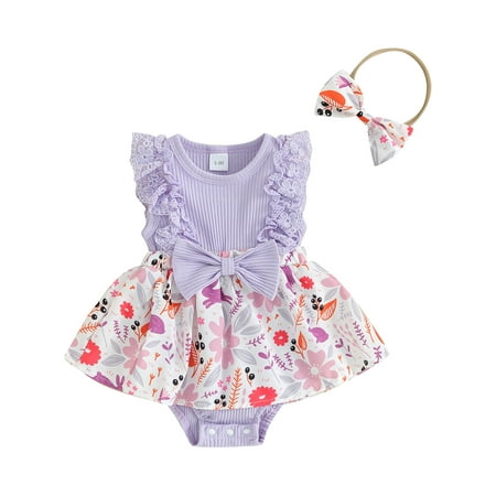 Wallarenear Baby Girl Romper Dress Sleeveless Knitted Lace Floral Ruffle Skirt Hem Headband Purple 6-9 Months
Wallarenear Baby Girl Romper Dress Sleeveless Knitted Lace Floral Ruffle Skirt Hem Headband Purple 6-9 Months