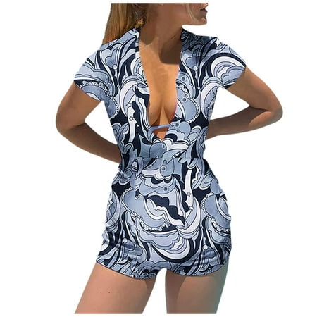 TAIAOJING Women Pajamas Set Fashion Knitted Printed Shorts Romper Button-Down V-Neck Jumpsuit Short Sleeve Bodysuit Soft Pajamas Suit
TAIAOJING Women Pajamas Set Fashion Knitted Printed Shorts Romper Button-Down V-Neck Jumpsuit Short Sleeve Bodysuit Soft Pajamas Suit