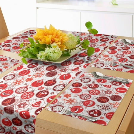 Christmas Table Runner & Placemats Classical Themed Old Fashioned Celebration Carols Winter Design Patterns Set for Dining Table Placemat 4 pcs + Runner 14 x90 White and Vermilion by Ambesonne
Christmas Table Runner & Placemats Classical Themed Old Fashioned Celebration Carols Winter Design Patterns Set for Dining Table Placemat 4 pcs + Runner 14 x90 White and Vermilion by Ambesonne