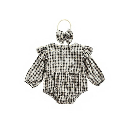 TheFound 2pcs Lovely Baby Girls Boys Autumn Jumpsuits Headband Flowers Plaid Printed Ruffles Long Sleeve Romper Clothes
TheFound 2pcs Lovely Baby Girls Boys Autumn Jumpsuits Headband Flowers Plaid Printed Ruffles Long Sleeve Romper Clothes