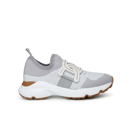 TOD S SNEAKER IN TESSUTO TECNICO BIANCA E GRIGIA