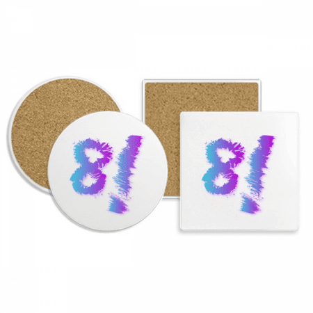 Number Eight Sighs Madness Coaster Cup Mug Holder Absorbent Stone Cork Base Set
