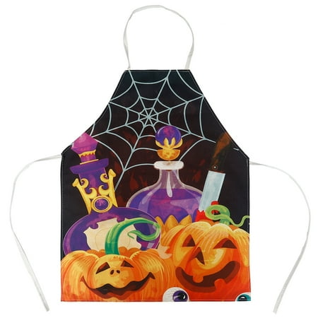 HEMOTON 1 Pc Halloween Theme Apron Kitchen Cooking Apron Baking Painting Apron