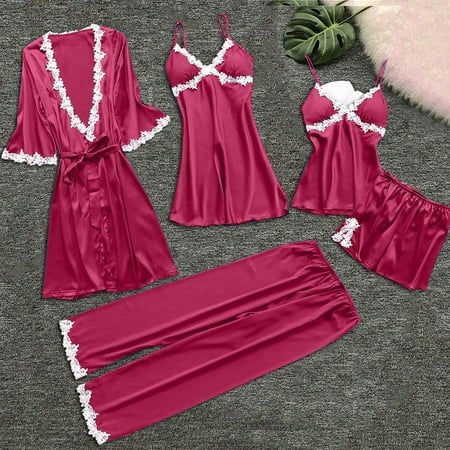 Yubatuo 5-Piece Women Sexy Garter Lingerie Set Robes Lace Bodysuit Deep-V Neck Underwear Red XL
Yubatuo 5-Piece Women Sexy Garter Lingerie Set Robes Lace Bodysuit Deep-V Neck Underwear Red XL