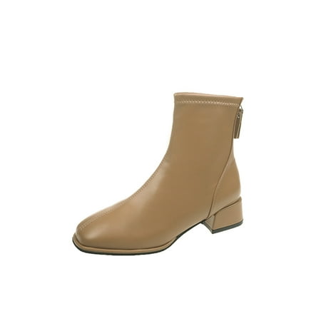 SIMANLAN Ladies Casual Ankle Boots Comfort Back Zip Winter Shoes Work Square Toe Bootie Khaki 5
SIMANLAN Ladies Casual Ankle Boots Comfort Back Zip Winter Shoes Work Square Toe Bootie Khaki 5
