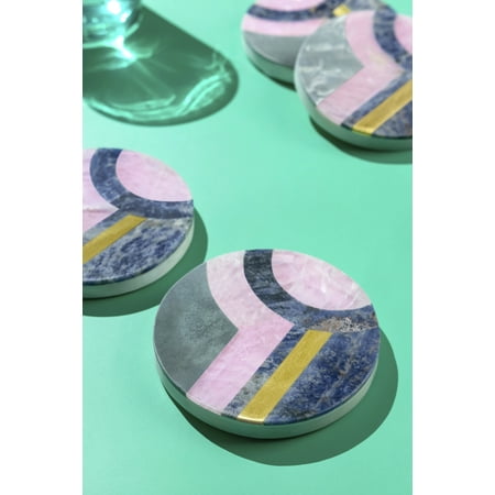 GAURI KOHLI Provence Marble Coasters Set of 4