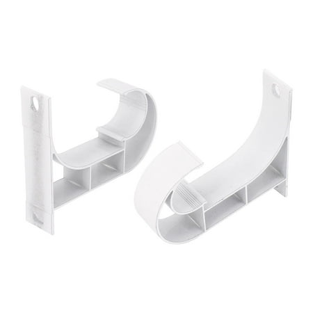 2pcs 1inch Dia Drapery Curtain Rod Hook Shape Ceiling Bracket