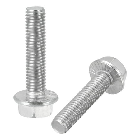 M8x35mm Hex Flange Bolts 304 Stainless Steel Polishing 10 Pack