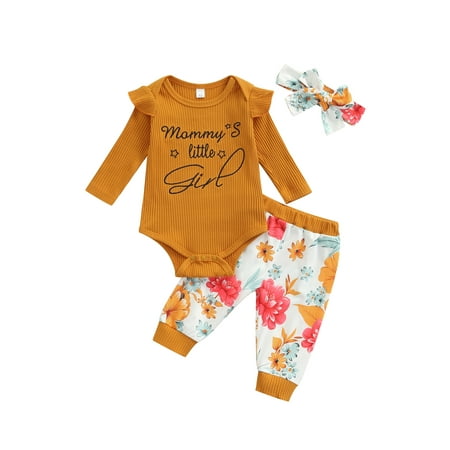 IZhansean 3PCS Infant Baby Girls Outfits Ruffle Romper Long Sleeve Bodysuit Floral Harem Pants Headband Set Yellow 6-9 Months
IZhansean 3PCS Infant Baby Girls Outfits Ruffle Romper Long Sleeve Bodysuit Floral Harem Pants Headband Set Yellow 6-9 Months