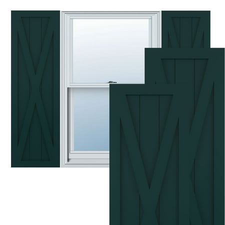 Ekena Millwork 12 W x 27 H True Fit PVC Single X-Board Farmhouse Fixed Mount Shutters Thermal Green (Per Pair - Hardware Not Included)
Ekena Millwork 12 W x 27 H True Fit PVC Single X-Board Farmhouse Fixed Mount Shutters Thermal Green (Per Pair - Hardware Not Included)