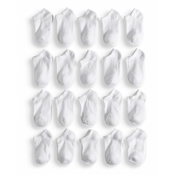 Wonder Nation Girls Socks, 20 Pack No Show, Sizes S-L