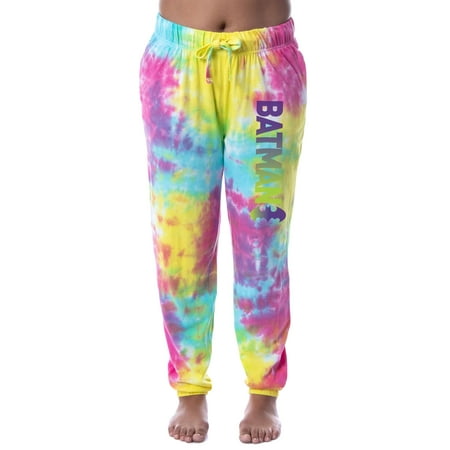 DC Comics Womens Batman Bat Tie Dye Ombre Sleep Jogger Pajama Pants