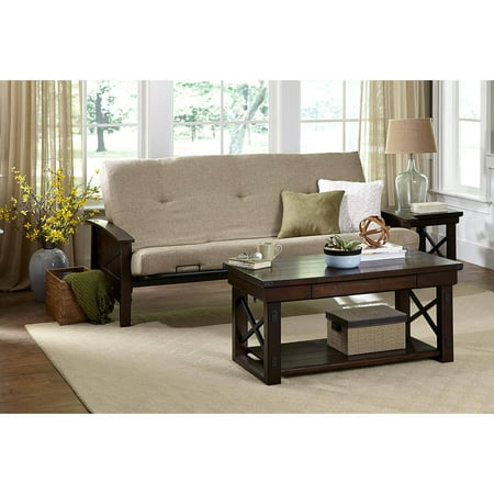 Better Homes and Gardens Paneled Wood Arm Futon with 6\