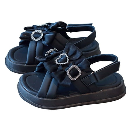 Toddler Girls Black Casual Sandals 9.5 Years-10 Years