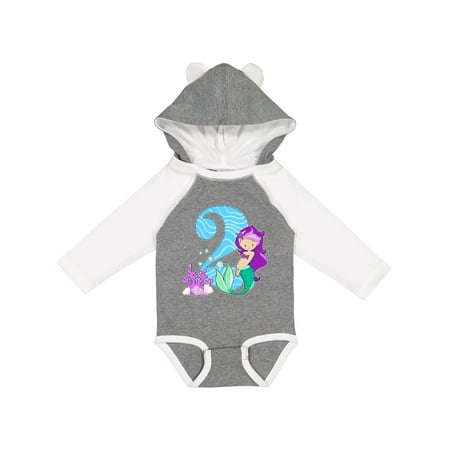 Inktastic Second Birthday Mermaid Gift Baby Girl Long Sleeve Bodysuit