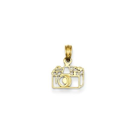 Cutout Camera Pendant in 14 Karat Yellow Gold