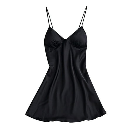 Sebtyili Women Camisole Pajamas Solid Color Ice Silk Thin Pajamas with Chest Pad
Sebtyili Women Camisole Pajamas Solid Color Ice Silk Thin Pajamas with Chest Pad