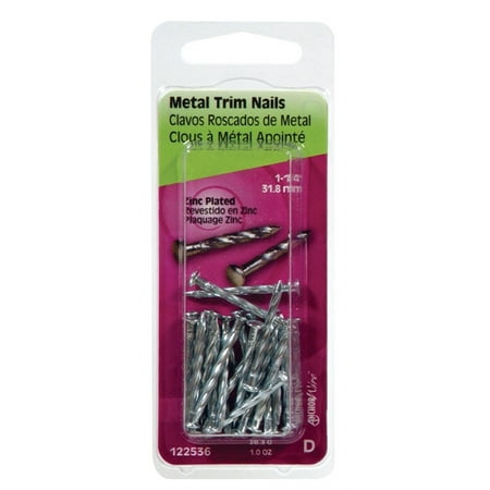 Hillman 1-1/4 in. Trim Zinc-Plated Steel Nail Flat Head