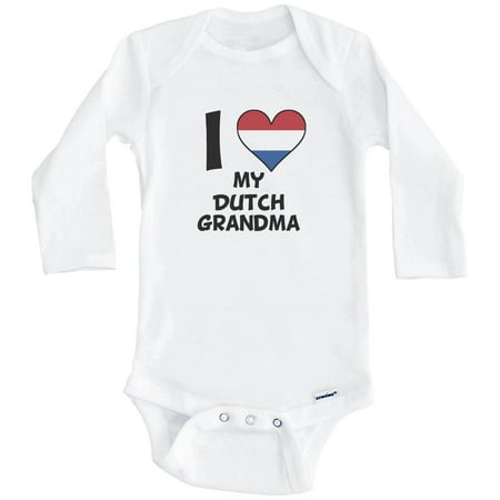 I Heart My Dutch Grandma Netherlands Flag One Piece Baby Bodysuit (Long Sleeve) 0-3 Months White
I Heart My Dutch Grandma Netherlands Flag One Piece Baby Bodysuit (Long Sleeve) 0-3 Months White