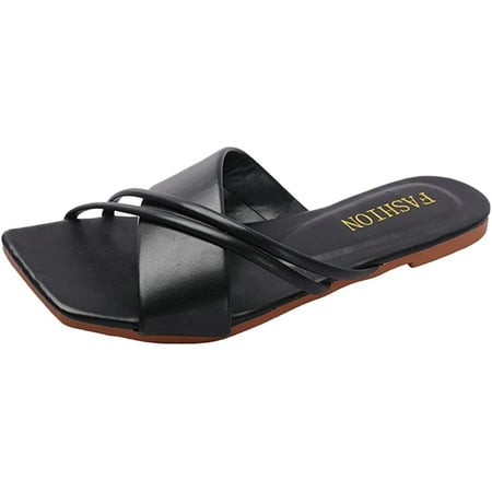 CoCopeaunts Flat Sandals for Women Faux Leather Open Toe Slipper Crossover Band Slip on Slide Sandals for Summer Beach Shopping
CoCopeaunts Flat Sandals for Women Faux Leather Open Toe Slipper Crossover Band Slip on Slide Sandals for Summer Beach Shopping