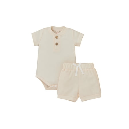 IZhansean Summer Newborn Baby Boys Girls Clothes Knitted Button Short Sleeve Bodysuit+Shorts Casual Outfits Apricot 3-6 Months
IZhansean Summer Newborn Baby Boys Girls Clothes Knitted Button Short Sleeve Bodysuit+Shorts Casual Outfits Apricot 3-6 Months