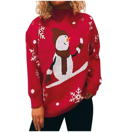 Womens Christmas Sweater Round Neck Long Sleeve Casual Snowman Printed Knitted Holiday Pullover Cardigan Tops Fleece plus Size Crazy Girl Boyfriend Cardigan Winter Maternity Clothes Girls Knitted
Womens Christmas Sweater Round Neck Long Sleeve Casual Snowman Printed Knitted Holiday Pullover Cardigan Tops Fleece plus Size Crazy Girl Boyfriend Cardigan Winter Maternity Clothes Girls Knitted