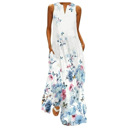 Floleo Women s Dress Discount Summer Fashion Summer Casual Print V-Neck Sexy Sleeveless Dresses Long Clearance
Floleo Women s Dress Discount Summer Fashion Summer Casual Print V-Neck Sexy Sleeveless Dresses Long Clearance