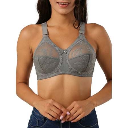 Women Plus Size Bra Full Coverage Wirefree Comfort Lace Bralettes