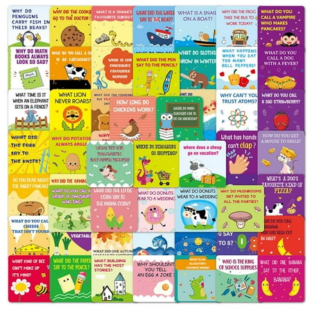 60pcs Lunchbox Notes Kids Joke Cards Cartoon Lunch Box Cards for Parties Schools
60pcs Lunchbox Notes Kids Joke Cards Cartoon Lunch Box Cards for Parties Schools