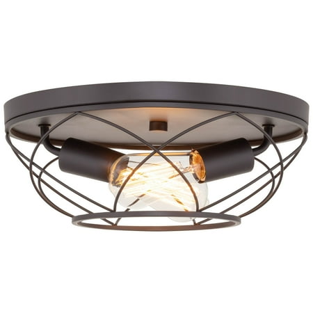 Kira Home Ivy 13 2-Light Modern Industrial Flush Mount Ceiling Light + Metal Cage Shade Design Oil Rubbed Bronze
Kira Home Ivy 13 2-Light Modern Industrial Flush Mount Ceiling Light + Metal Cage Shade Design Oil Rubbed Bronze