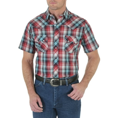 wrangler western sleeve short mens shirt