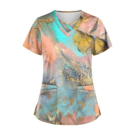 HIMIWAY Plus Size Cute Printed Scrub Working Uniform Tops For Women Cross V-Neck Short Sleeve Fun T-Shirts Workwear Tee With Pockets
HIMIWAY Plus Size Cute Printed Scrub Working Uniform Tops For Women Cross V-Neck Short Sleeve Fun T-Shirts Workwear Tee With Pockets